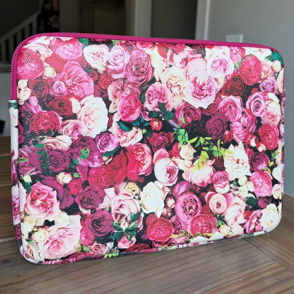 KATE SPADE Pink Floral Rose Print 13" Laptop Padded Zipper Sleeve Case Pre-owned - Picture 8 of 14